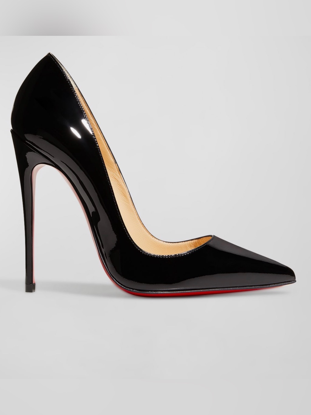 Christian Louboutin Black Patent Pointed-Toe Stiletto Pumps - 37.5